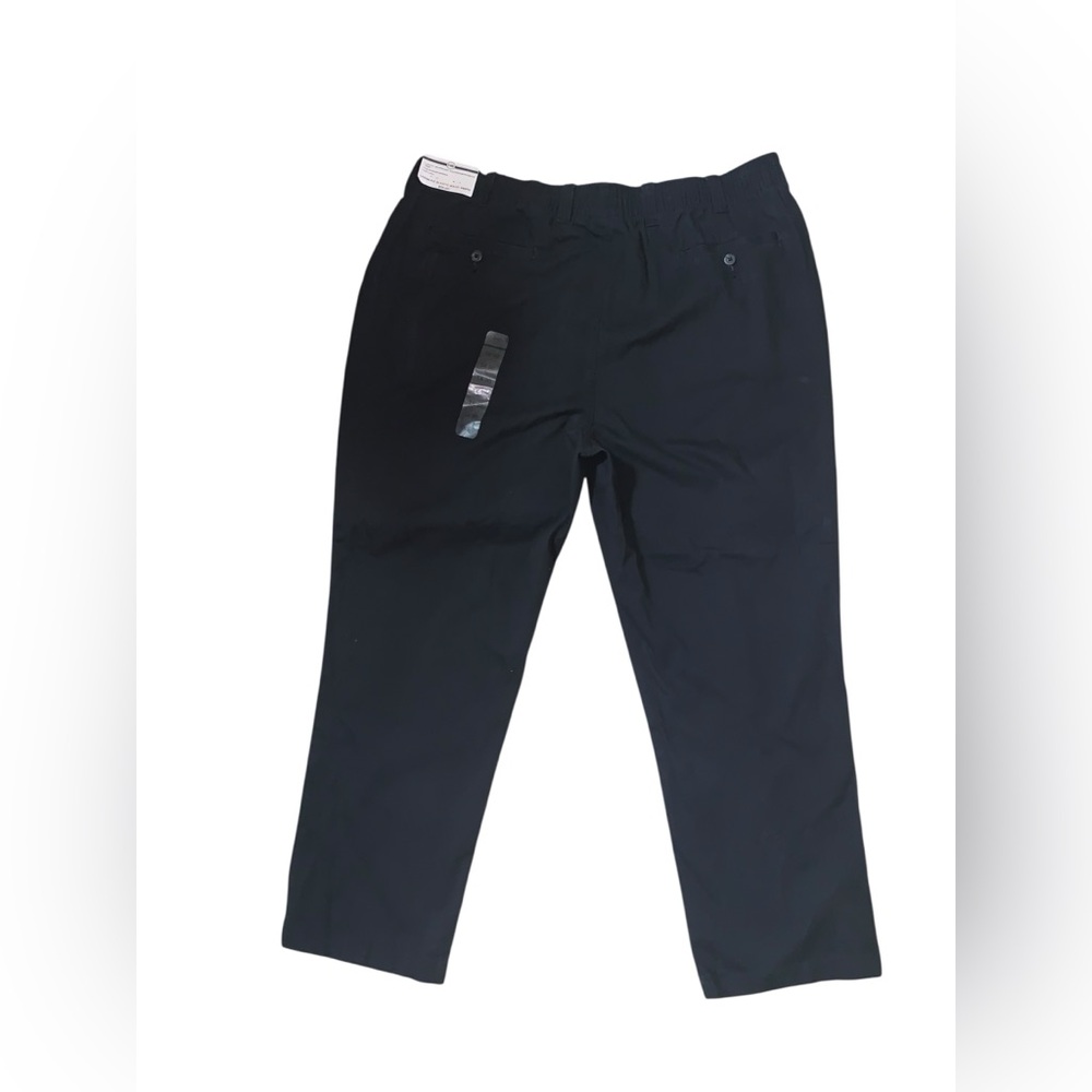 Harbor Bay HB Mens XL Elastic Waist Pants Black Loose Fit 100% Cotton Casual NWT